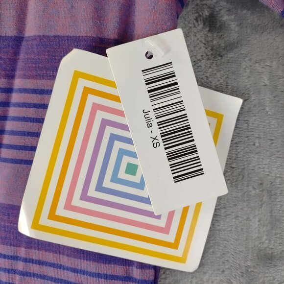 Lularoe Womens Julia Dress Size XS Purple Striped Stretch Bodycon Midi Casual - Picture 6 of 9